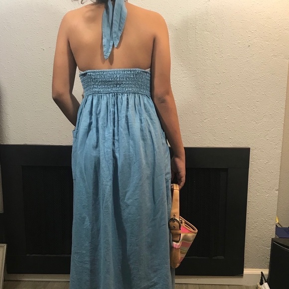 Urban Outfitters Blue Marilyn Monroe Style Halter Dress size S - Picture 3 of 8